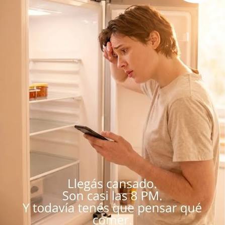 Hay algo agotador que nadie dice: No es solo cocinar. Es pensar TODOS los  días: “¿Qué comemos hoy?” Llegar cansado. Abrir la heladera. No tener  ganas. No querer cocinar. Y terminar pidiendo
