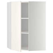 Shelving unit with doors 77x147 cm $ 139. Metod Corner Wall Cabinet With Shelves White Veddinge White Ikea