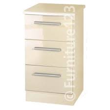 Great savings & free delivery / collection on many items. Welcome Furniture Hatherley High Gloss 3 Drawer Bedside Chest In Cream Furniture123