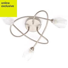 Forbes Brushed Chrome Effect 3 Lamp Ceiling Light Ceiling Lights Diy Ceiling Lights Lamp