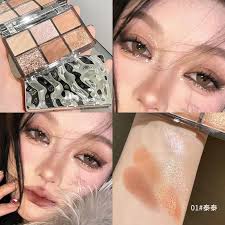Tính khí nhẹ nhàng Peach Pink Brown!Bảng Phấn Mắt Leeinto Sáu Màu Ngọc Trai  Mờ Màu Đất Kim Sa Lấp Lánh Hàng Ngày Phù Hợp Với