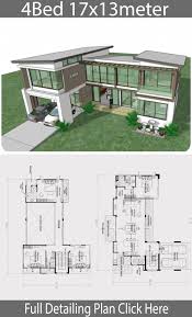 What makes these modern house designs so special and different from others? Home Design Plan 17x13m With 4 Bedrooms Home Design With Plan Big Modern Houses House Layout Plans Contemporary House Plans