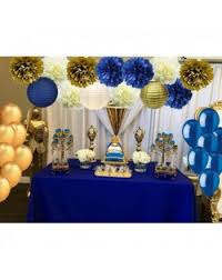 Start decorating your home with blue and gold baby shower décor from zazzle. Navy Blue Baby Shower Decorations Navy Blue Cream Gold Tissue Paper Flowers Pom Poms Paper Lanterns For Royal Prince Birthday Graduation Bridal Shower Bachelorette Party Wedding Engagement Party Decorations 582 Toys Games