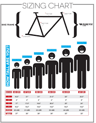 Sizing Chart Cycling Bicycle Bike Frame Bmx