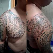 A custom polynesian or aztec tattoo design, with the tattoo stencil, for upper arm and half chest cost $420, initial payment of $200 to start yours. Updated 30 Impressive Polynesian Tattoos August 2020