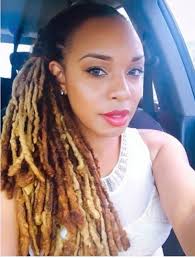 Black Brown And Blonde Faux Locs Blonde And Light Brown Dreads Natural Hair Styles Hair Styles Brown Dreads