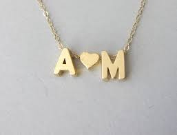 Silver Version Availabletwo Initials Necklace Boy Friend Etsy Necklace For Girlfriend Initial Necklace Couple Necklaces