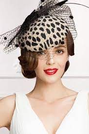 Vintage Leopard Wool Felt Pillbox Fascinator Hat With Veil Top Hats For Women Fascinator Hats Pillbox Hat