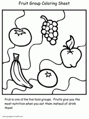 Emerging studies indicate that coloring could help reduce stress in adults as well as children. Healthy Food Coloring Pages Food Groups