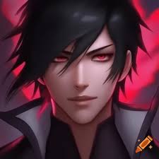 A scarlet long starlight hair,red eyeline,eyeshadow, well-groomed  face,detailed face,handsome men,japanese clothes,animated illustration