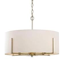 Hampton Bay Quincy 3 Light Oil Rubbed Bronze Drum Pendant With Burlap Fabric Shade Es4732ob4 Led Pendant Lights Polished Nickel Polished Nickel Pendant Light