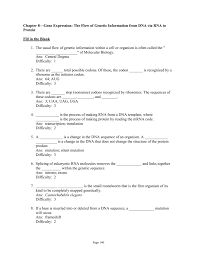 Dna to rna to protein worksheet. Chapter 8 Gene Expression The Flow Of Genetic Information From