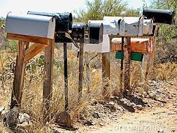 Some rural mailbox installations may require extra space for mail and other packages. Rural Rustic Mailboxes On A Country Road Rural Mailbox Mailbox Old Mailbox