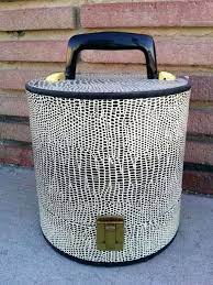 Vintage 1950s Train Case Hat Box Wig Carrier Faux Python Etsy Hat Box Vintage Hats Vintage
