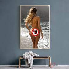 Moderne Kunst Wand Malerei Sexy Mädchen Spaziergang Auf Der Strand Nackte  Frauen Bild Poster Leinwand Drucke für Home Wohnzimmer decor| | - AliExpress