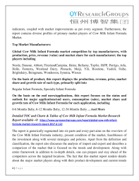 Qyresearchgroups Cow Milk Infant Formula Market Growth