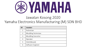 Applications are invited for malaysian and priority to perakians, which is not less than 18 years to fill. Jawatan Kosong Di Yamaha Electronics Manufacturing M Sdn Bhd
