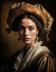 A woman in Ottoman finery gazes outward