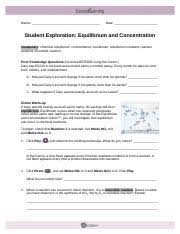 Cell membrane, concentration, diffusion, dynamic equilibrium, osmosis, semipermeable membrane, solute, solvent prior knowledge questions (do these before. Gizmo Equilibriumconcentration Student Name Date Student Exploration Equilibrium And Concentration Vocabulary Chemical Equilibrium Concentration Course Hero