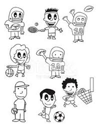 58 football clipart black and white vector / images. Vector Kids Playing Sports Clipart Image