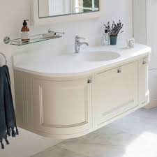 These are space saving while also adding storage. Burlington 1340mm Curved Wall Hung Vanity With Worktop Uk Bathrooms