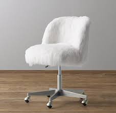 Luxurious kashmir faux fur upholstery offers an invitation to sit and enjoy the task at hand, while a sturdy iron base and rolling casters make sure it gets. Alessa Kashmir Faux Fur Desk Chair Pewter