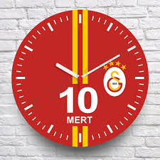 Galatasaray Fanatiklerine Ozel Tasarim Kisiye Ozel Isim Ve Numara Yazdirilabilen Mdf Ahsap Duvar Saati Duvar Saati Duvar Saatleri Duvar