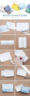 Close the card to make sure the box lies perfectly flat when the card is closed. How To Make Boxes From Christmas Cards Design Every Day Diy Gift Card Christmas Card Crafts Christmas Card Design