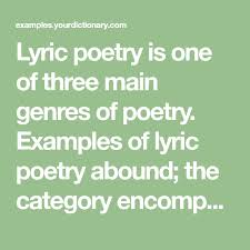 Examples Of Lyric Poetry By Famous Writers Lyric Poetry Poetry Lyrics