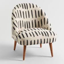 Charcoal Gray And Ivory Dash Print Noemi Tub Chair V1 Upholstered Chairs Furniture Cheap Living Room Furniture