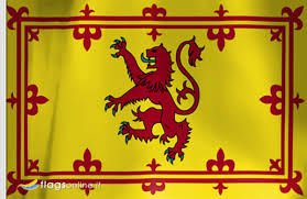 Flag of scotland or scotch flag on scratched rough texture, scottish flag. Royal Standard Of Scotland Flag