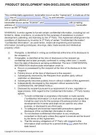 The information shared commonly involves trade secrets that an individual or company does not want to reveal to competitors or the general public. Free Product Development Non Disclosure Agreement Nda Template Pdf Word