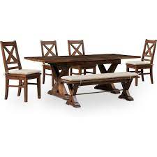 Shiloh Dining Table Bench And 4 Dining Chairs Value City Furniture And Mattresses Dining Table Dining Chairs 4 Dining Chairs