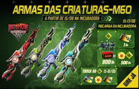 Procure por armas, fique dentro da zona segura no jogo free fire é um game de estilo battle royale, inspirado em pubg, onde você quer ser o último sobrevivente. M60 Armas Das Criaturas Chegou Ao Free Fire Nesta Terca Tropa Free Fire