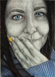 Canadian artist creates portrait using pointillism