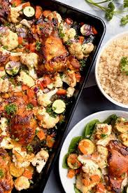 Roasted Ginger Turmeric Chicken And Vegetables Paleo Whole30 Recipe In 2020 Chicken And Vegetables Whole 30 Recipes Delicious Veggies