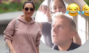 Myleene Klass gives beau Simon Motson a haircut after keeping it casual for  her radio show