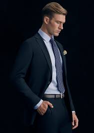 Fabric Super 100 S Pure Australian Merino Wool Body Fit Slim Colour Navy With Tonal Mini Check The Brig Mens Fashion Suits Business Casual Men Suit Fashion