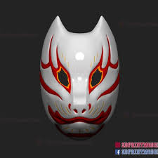 Ghost Of Tsushima Japanese Kitsune Fox Mask Shattered Mask Of Tomoe In 2020 Kitsune Fox Kitsune Ghost Of Tsushima