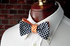 Navy And Orange Gingham Reversible Bow Tie Types Of Fashion Styles Preppy Bows Bowtie And Suspenders