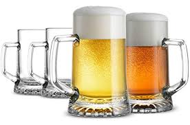 Early glasses were chalices, akin to what we expect the holy grail to look like. Bormioli Rocco 4 Pack Solid Heavy Large Beer Glasses With Handle 17 1 4 Ounce Glass Steins Traditional Beer Mug Glasses Set Perfect Coffee Tea Glass Everyday Drinking Glasses Cocktail Glasses
