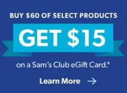What is an e gift card from sam's club. Sam S Club Members Spend 60 On Participating Procter Gamble Products Get