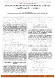 Pdf Metaphysical Realities From The Selected Poems Of John Donne An Overview Ijtrd Journal Academia Edu