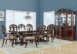 Modern dining chairs set of 2, dining room chairs with faux leather padded seat back in checkered pattern and sled chrome legs, kitchen chairs for dining room, kitchen, living room, white chairs. Amazon Com The Roomplace Marquis 7 Pc Dining Room Set With Free Lg 49 Smart Hdtv Table Chair Sets