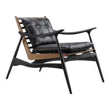 Vesta Philocrates Black Leather Lounge Chair In 2021 Danish Lounge Chair Leather Lounge Chair Leather Lounge