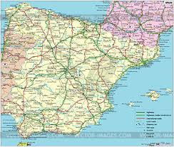 Spain map transparent background clipart stock photography. Spain Road Map Vector Clipart