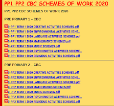 Session calendars can be found here. Pp1 Pp2 Cbc Schemes Of Work 2020 Kcpe Kcse