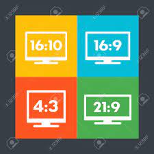 The aspect ratio of an image is the ratio of its width to its height. Aspect Ratio Icons 16 9 16 10 4 3 21 9 Widescreen And Standard Royalty Free Cliparts Vectors And Stock Illustration Image 69815354
