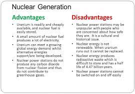 Using uranium has many advantages and disadvantages, including the advantage of being cheaper than coal and the disavantage of it sometimes being dangerous to use. Electrical Power Posts Facebook