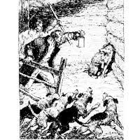 волк ночью думая залезть в овчарню попал на псарню Basnya Krylova Volk Na Psarne